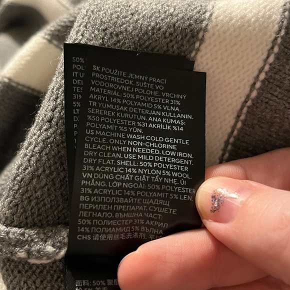 NWT H&M Grey & White Striped Wool-Blend Sweater sze 3XL - Picture 12 of 13